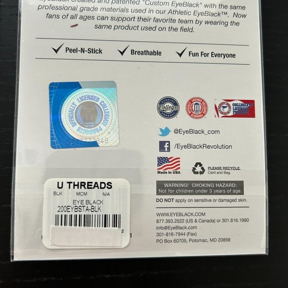 Lot of 5 EyeBlack Stanford University Under Eye Game Fan Sticker College Black - Picture 9 of 10